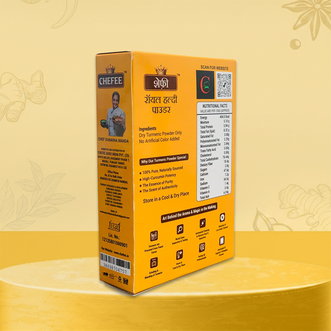 Chefee Royal Turmeric Powder (Haldi) – High Curcumin, Pure