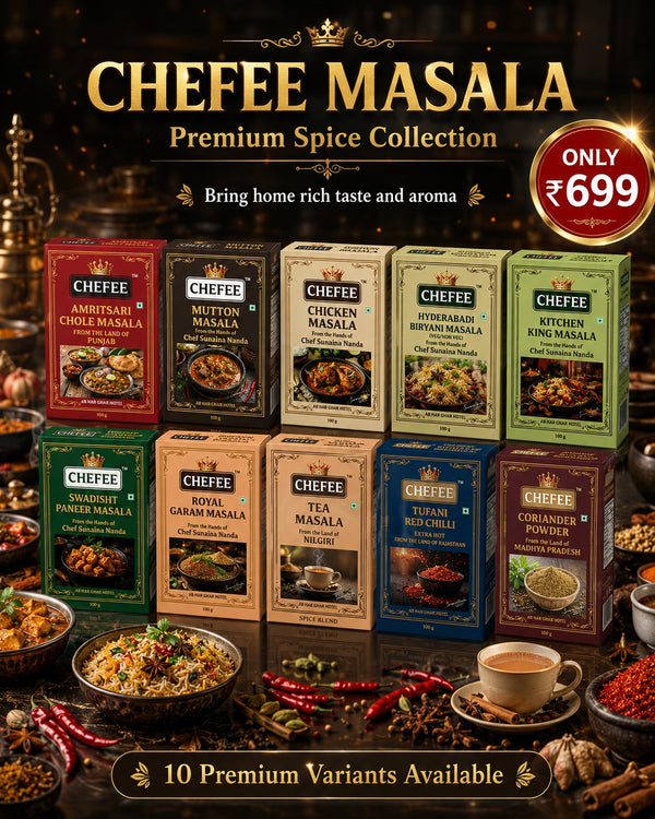 Amritsari Chole Masala + Mutton Masala + Chicken Masala + Hyderabadi Biryani  Masala + Kitchen King Masala + Swadisht Paneer Masala + Royal Garam Masala +  Tea Masala + Tufani Red Chilli + Coriander Powder